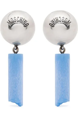 Moschino Pendientes de clip con logo grabado