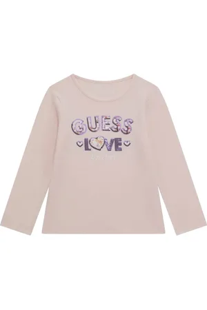 Guess Camiseta de algodón con logo de lentejuelas
