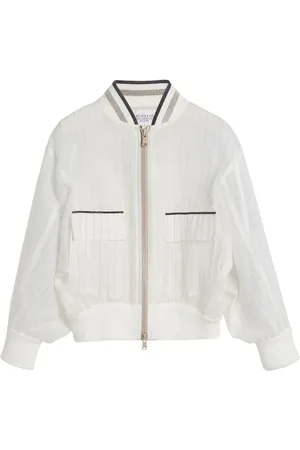 Brunello Cucinelli Chaqueta bómber a rayas