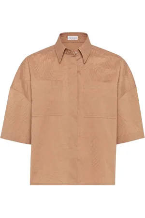 Brunello Cucinelli Camisa de popelina en jacquard