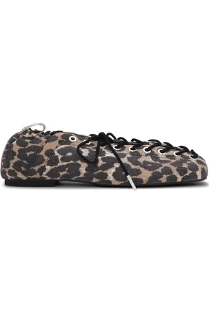 Ganni Bailarinas con estampado de leopardo