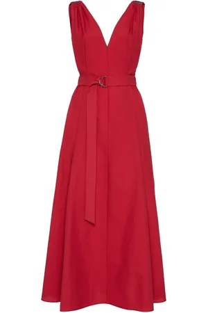 Brunello Cucinelli Vestido midi de popelina