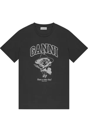 Ganni Camiseta con logo estampado