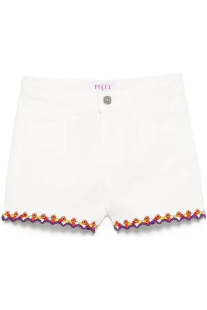 PUCCI Junior Shorts con bordado floral