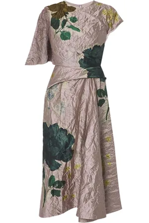 Erdem Vestido midi asimétrico de manga corta