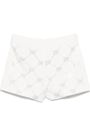 MISS BLUMARINE Pantalones cortos con logo de strass