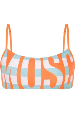 Moschino Top de bikini con logo estampado