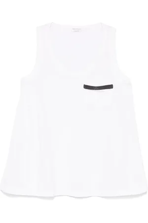 Brunello Cucinelli Top de tirantes con bolsillo en el pecho