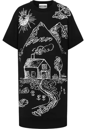 Moschino Vestido estilo camiseta con estampado de tiza