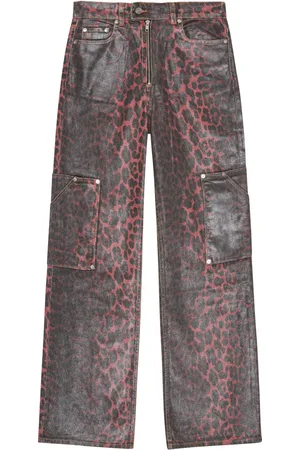 Ganni Vaqueros con estampado de leopardo