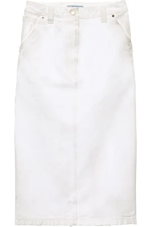 Prada Falda de tubo con logo triangular