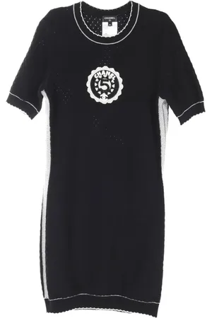 CHANEL Vestido Nº5 de punto de intarsia 1986-1988