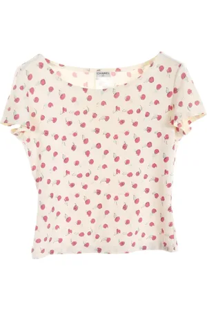 CHANEL Camiseta con rosa estampada 1986-1988