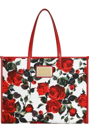 Dolce & Gabbana Bolso de hombro grande con rosa estampada
