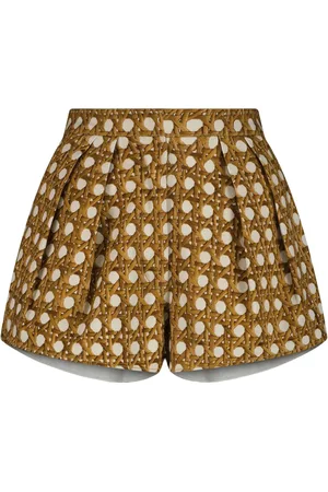 Giambattista Valli Shorts Vienna Straw con pinzas