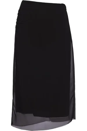 Prada Falda de tubo midi semitranslúcida