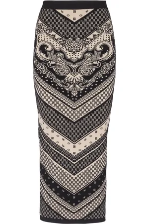 Balmain Falda de tubo con monograma