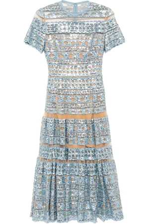 Elie saab Vestido bordado de tul