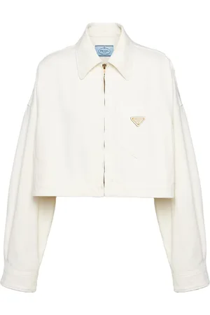 Prada Chaqueta vaquera corta con aplique del logo