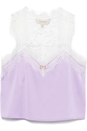 Twin-Set Camiseta de tirantes con ribete de encaje
