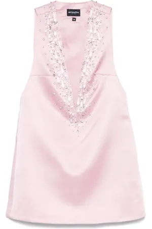 Retrofete Vestido corto con detalle de cristales