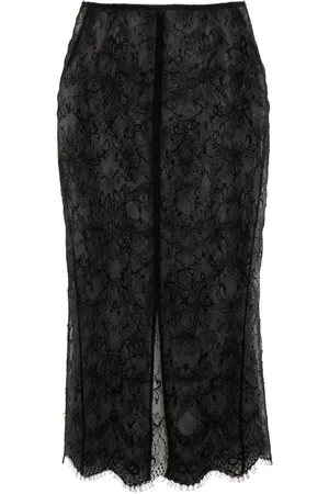 Victoria Beckham Falda midi con encaje Chantilly