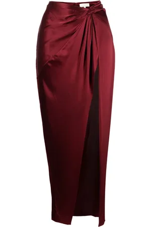FLEUR DU MAL Falda de seda Twist con detalle de nudo