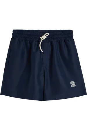 Brunello Cucinelli Bañador con logo bordado