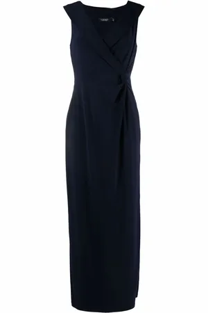 Ralph Lauren Vestido largo con pinzas en la cintura