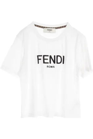 Fendi Camiseta de algodón con logo bordado 2010