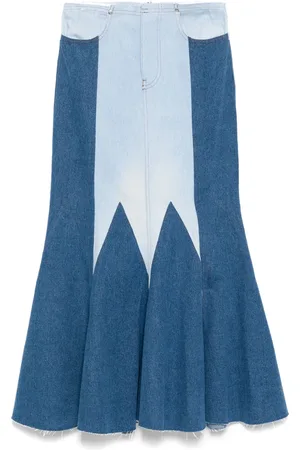 Conner Ives Falda larga The Reconstitued Denim Godet