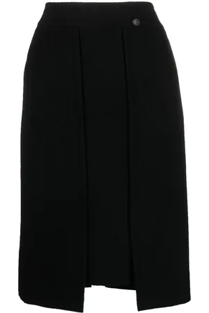 CHANEL Falda de tubo con pliegues 2000