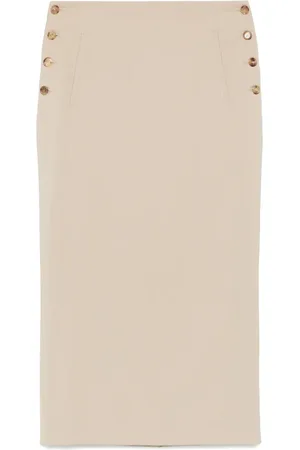 Moschino Falda midi con logo bordado