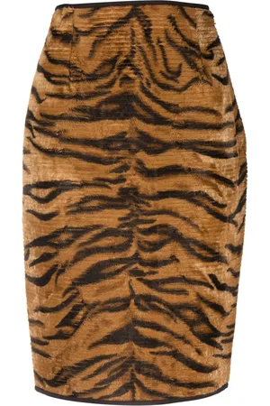 Gianfranco Ferré Falda de tubo con animal print 1990