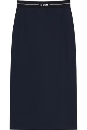 Msgm Falda midi con cintura del logo