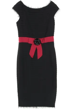 CHANEL Vestido midi con broche Camellia 1986-1988