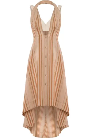 Alberta Ferretti Vestido midi a rayas
