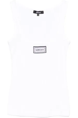 VERSACE Top con parche del logo