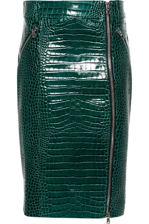 LAQUAN SMITH Falda midi con efecto de piel de cocodrilo