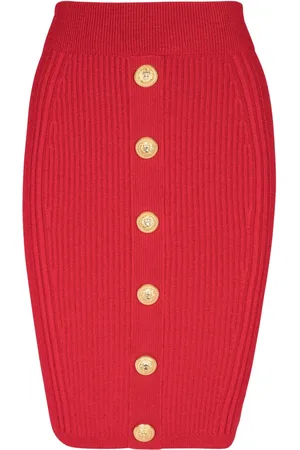 Balmain Falda de tubo de punto de ochos