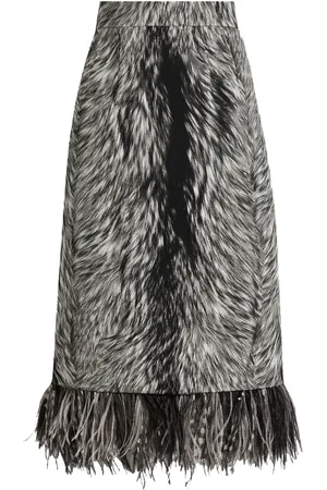 Dolce & Gabbana Falda con ribete de plumas