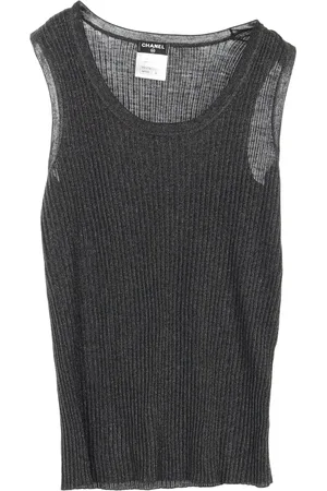 CHANEL Top sin mangas de canalé 1986-1988