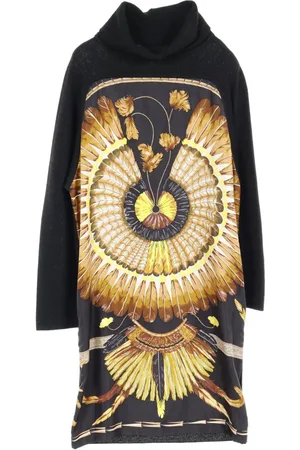 Hermès Vestido tubo con plumas estampadas 2010