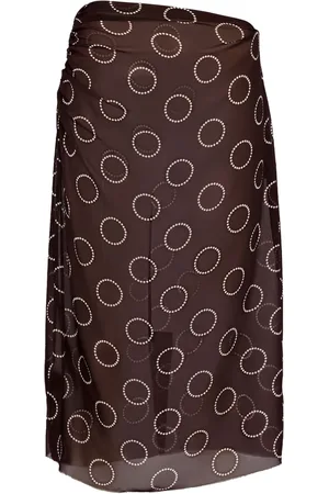 Prada Falda de tubo con estampado de lunares