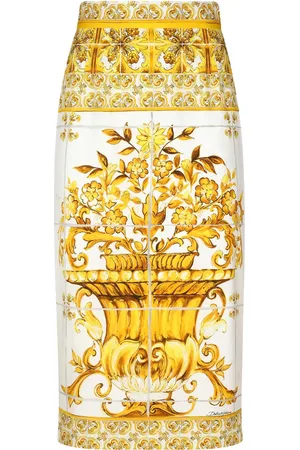 Dolce & Gabbana Falda de tubo con estampado Mayólica