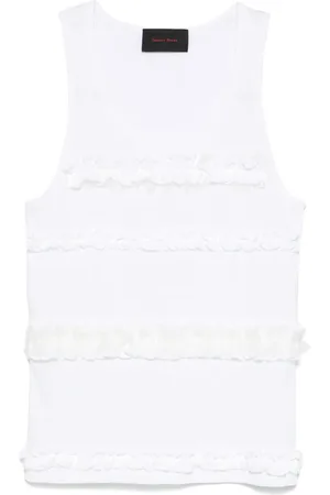 Simone Rocha Top sin mangas con volantes