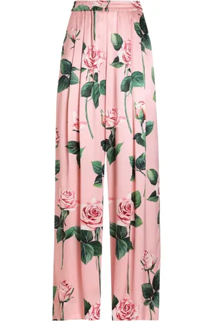 Dolce & Gabbana Pantalones slim con estampado de rosas