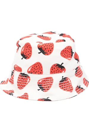 Stella McCartney Sombrero de pescador con fresas estampadas