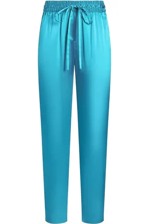 Dolce & Gabbana Pantalones de satén con cordones en la cintura