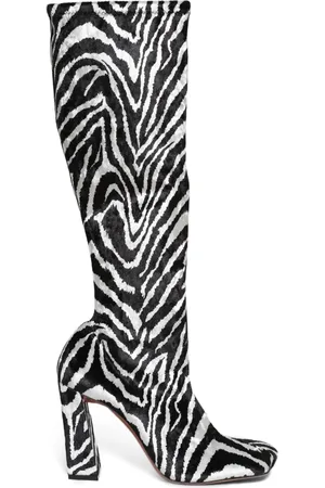 Amina Muaddi Botas Marine con tacón de 95 mm